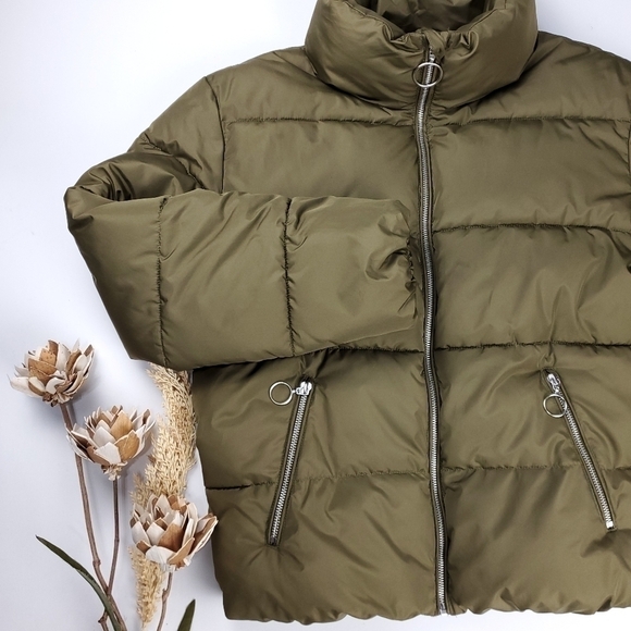 ALTAR'D STATE Green Puffer Coat Women's Sz Med - Picture 5 of 15